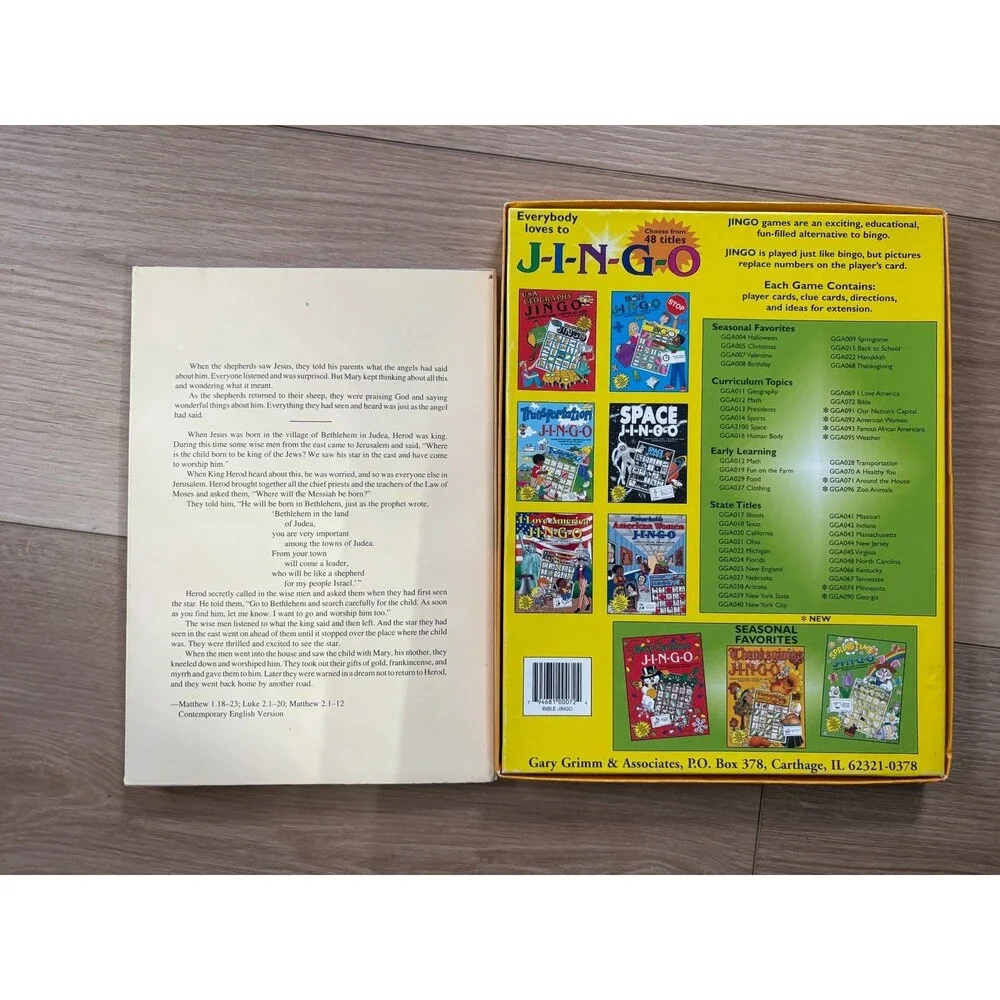 Biblical Education Lot Bible J-I-N-G-O Game & Pop-Up Bethlehem Advent Calendar